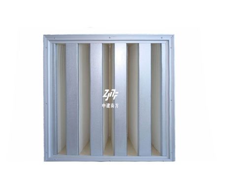 En acier galvanisé cadre V banque filtre HEPA, 0.3um HEPA filtre à air plissé H13 haute capacité de poussière