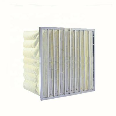 Filtre à poche à haute efficacité pour la collecte de poussière 6 Filtre à air à sacs, F8 F7 Filtre à poche à air en coton jaune synthétique lavable pour l' industrie