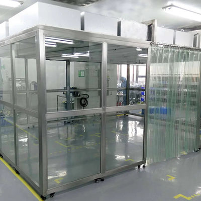 H14 HEPA Soft Wall Cleanroom Booth Portable Facile à assembler avec flux laminaire FFU Rideau de plafond en PVC