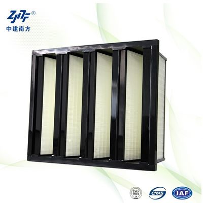 Système de climatisation à haute résistance à la poussière W cellule V filtre à air de banque 99,99% pour salle blanche