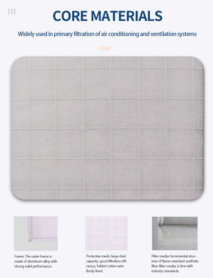 Capacité de débit d'air rectangulaire Préfiltre à air en tissu non tissé résistant aux produits chimiques et à l'humidité
